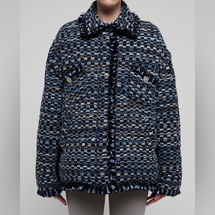 Khrisjoy Structured Tweed Down Jacket One Size